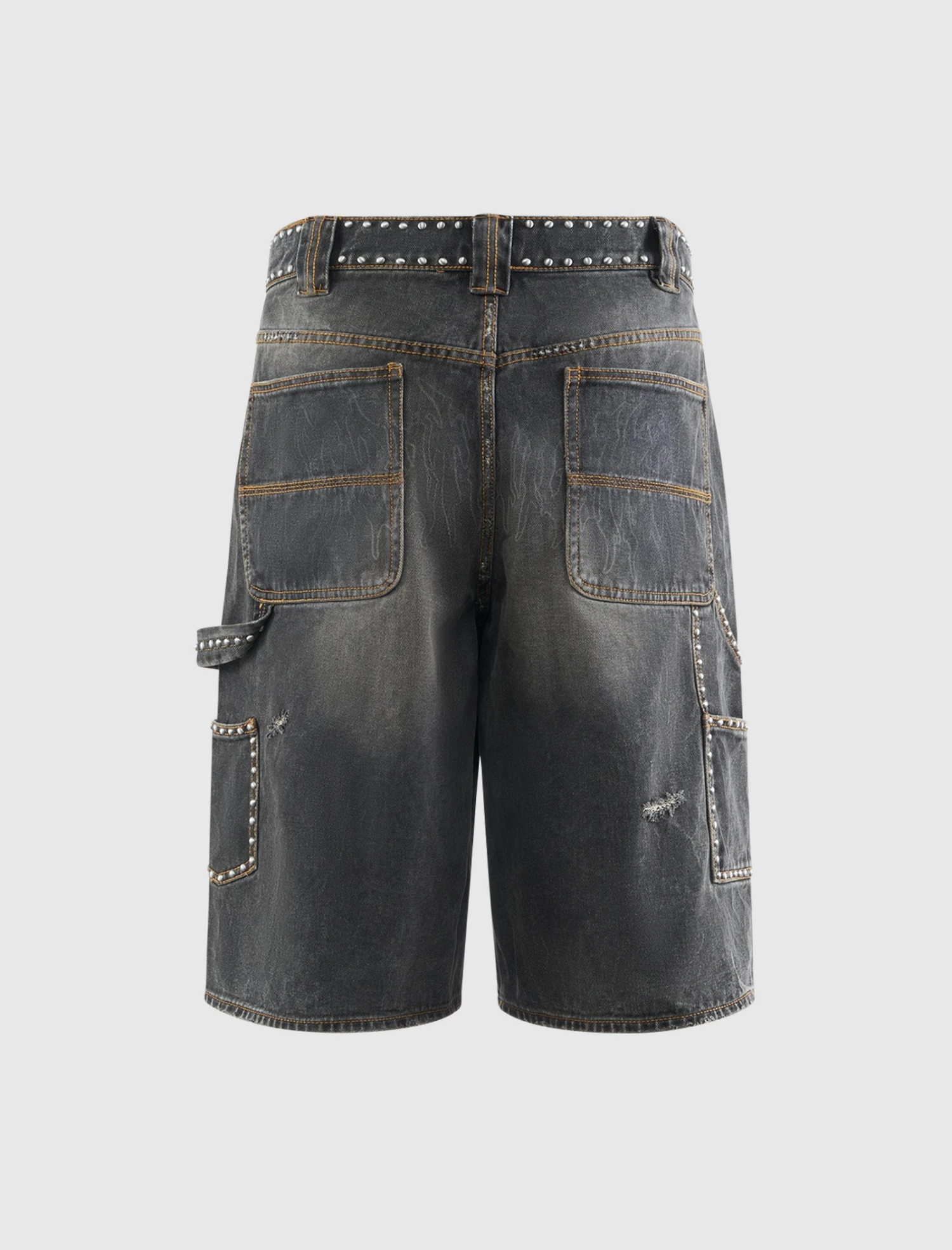 STUDDED DENIM SHORTS 3 STUDDED DENIM SHORTS - Image 3