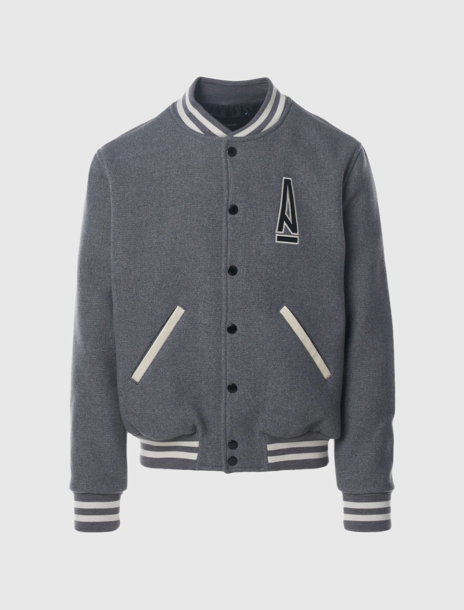 A MA MANIÉRE LEGACY GREY VARSITY JACKET 1 A MA MANIÉRE LEGACY GREY VARSITY JACKET