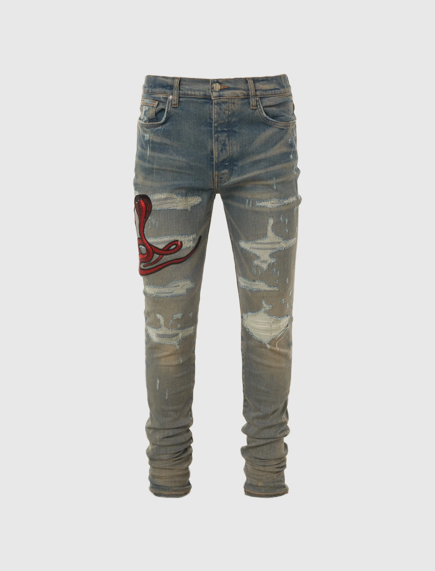 Amiri RED SNAKE THRASHER JEAN 1 Amiri RED SNAKE THRASHER JEAN