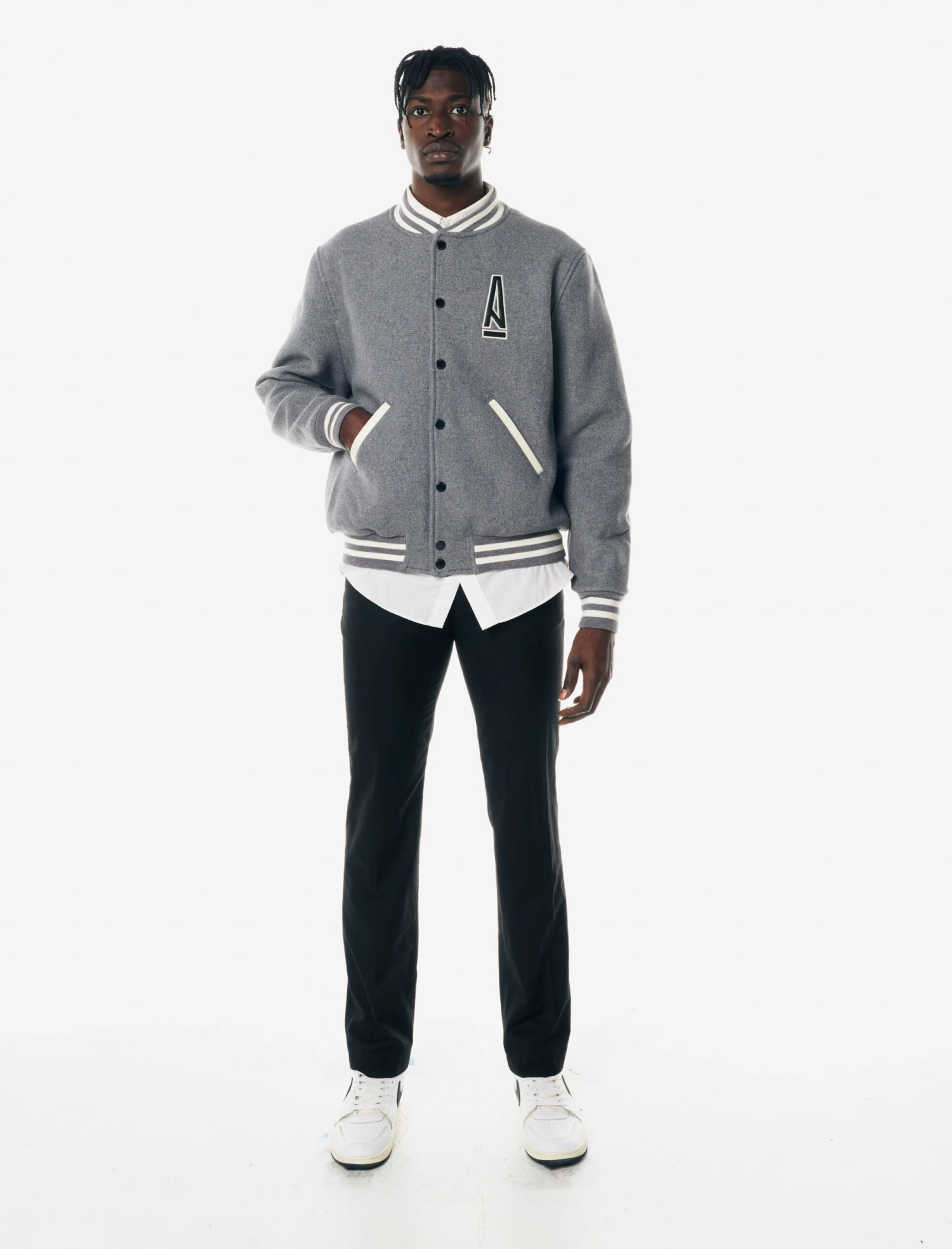 A MA MANIÉRE LEGACY GREY VARSITY JACKET 7 A MA MANIÉRE LEGACY GREY VARSITY JACKET - Image 7