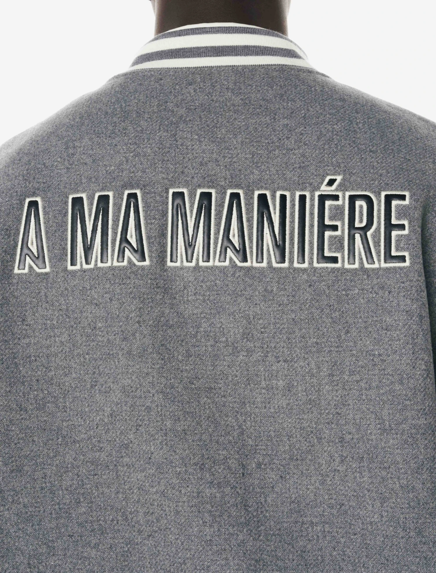 A MA MANIÉRE LEGACY GREY VARSITY JACKET 4 A MA MANIÉRE LEGACY GREY VARSITY JACKET - Image 4