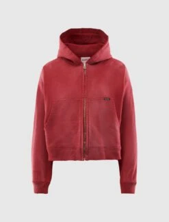 KMY-ROSE DISTRESSED ZIP HOODIE