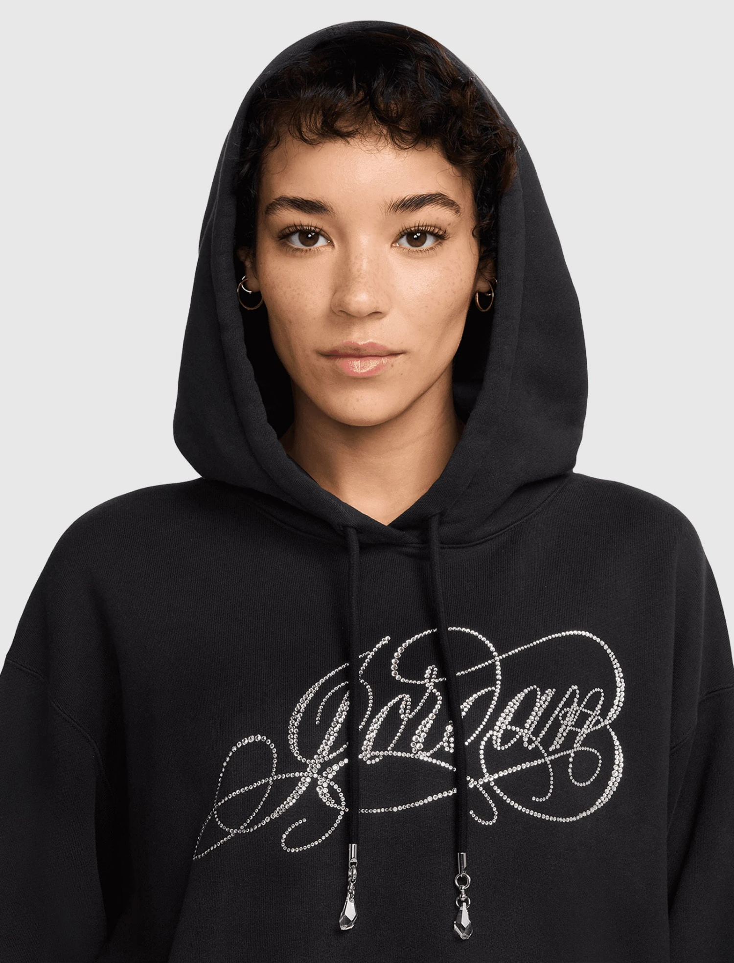 WOMEN'S WASHED HOODIE SWARVOSKI LOGO 2 WOMEN'S WASHED HOODIE SWARVOSKI LOGO - Image 2