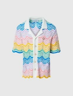 Casablanca WAVE KNIT SHIRT
