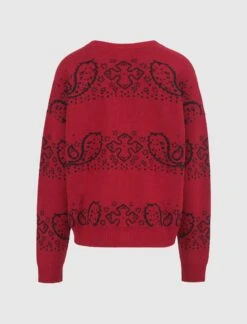 Rhude BANDANA KNIT CARIDGAN -Men Fashion RHFW22GA10173109 RED 3